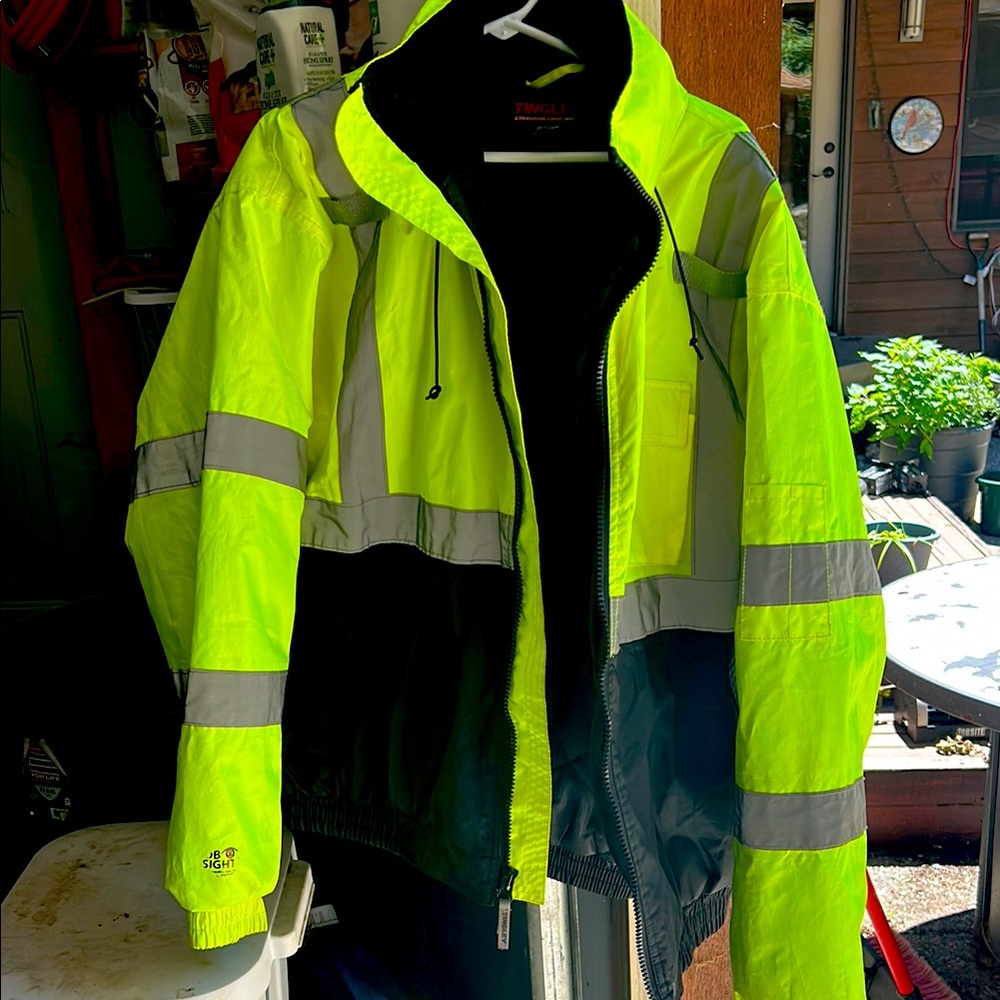 Yellow and Black Performance Jacket with Reflective Stripes